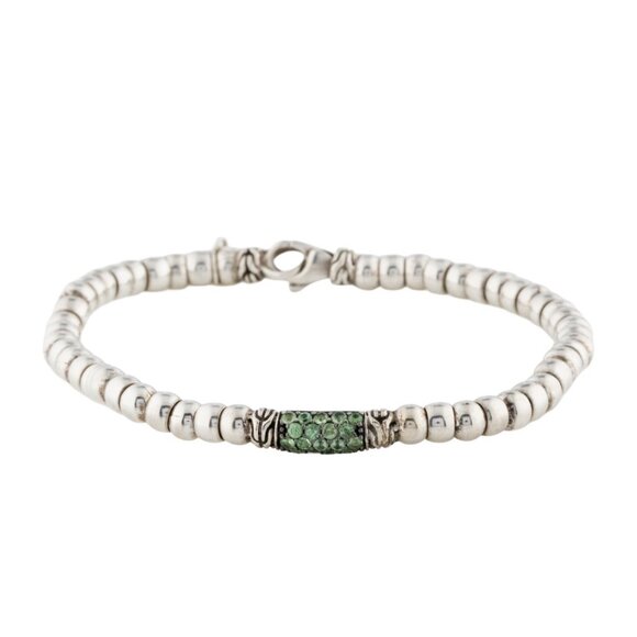 John Hardy Jewelry - JOHN HARDY TSAVORITE GARNET STERLING SILVER 925 BEDEG BEADED BRACELET